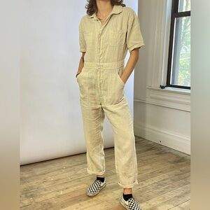 Mate Beige Linen Jumpsuit
